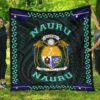Nauru Polynesian Quilt Turquoise Love Style J11 Quilt  Quilt